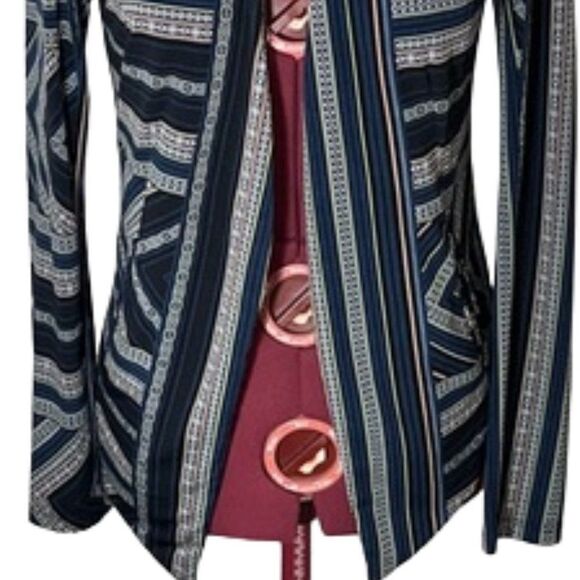 BCBGeneration Navy Multi-Pattern Draped Jacket Small - Picture 4 of 11